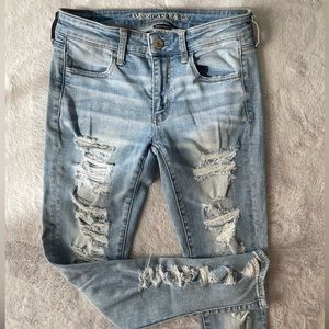 American Eagle Super Stretch Distressed Skinny Jeans
